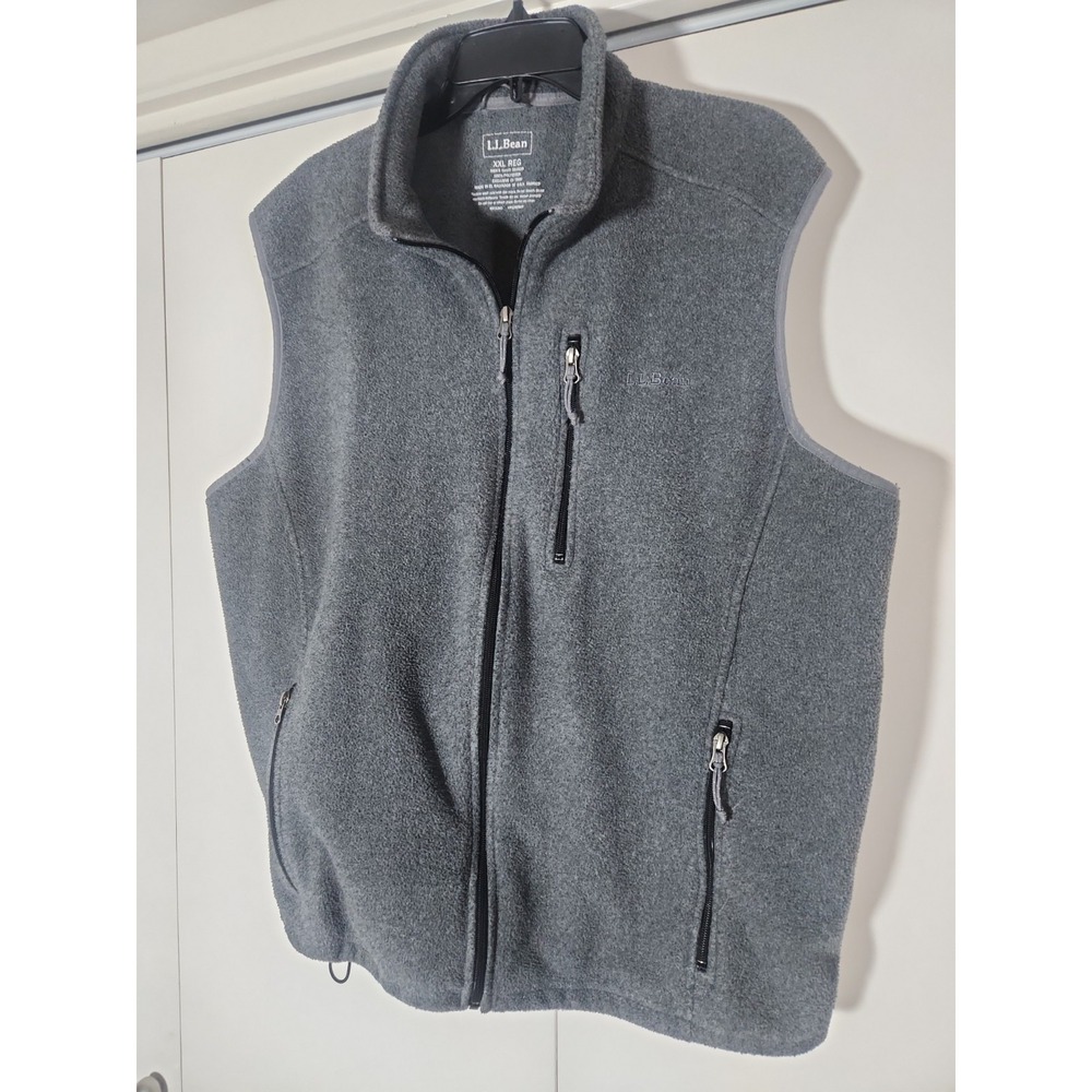 LL Bean men's fleece Vest Gray XXL REG
